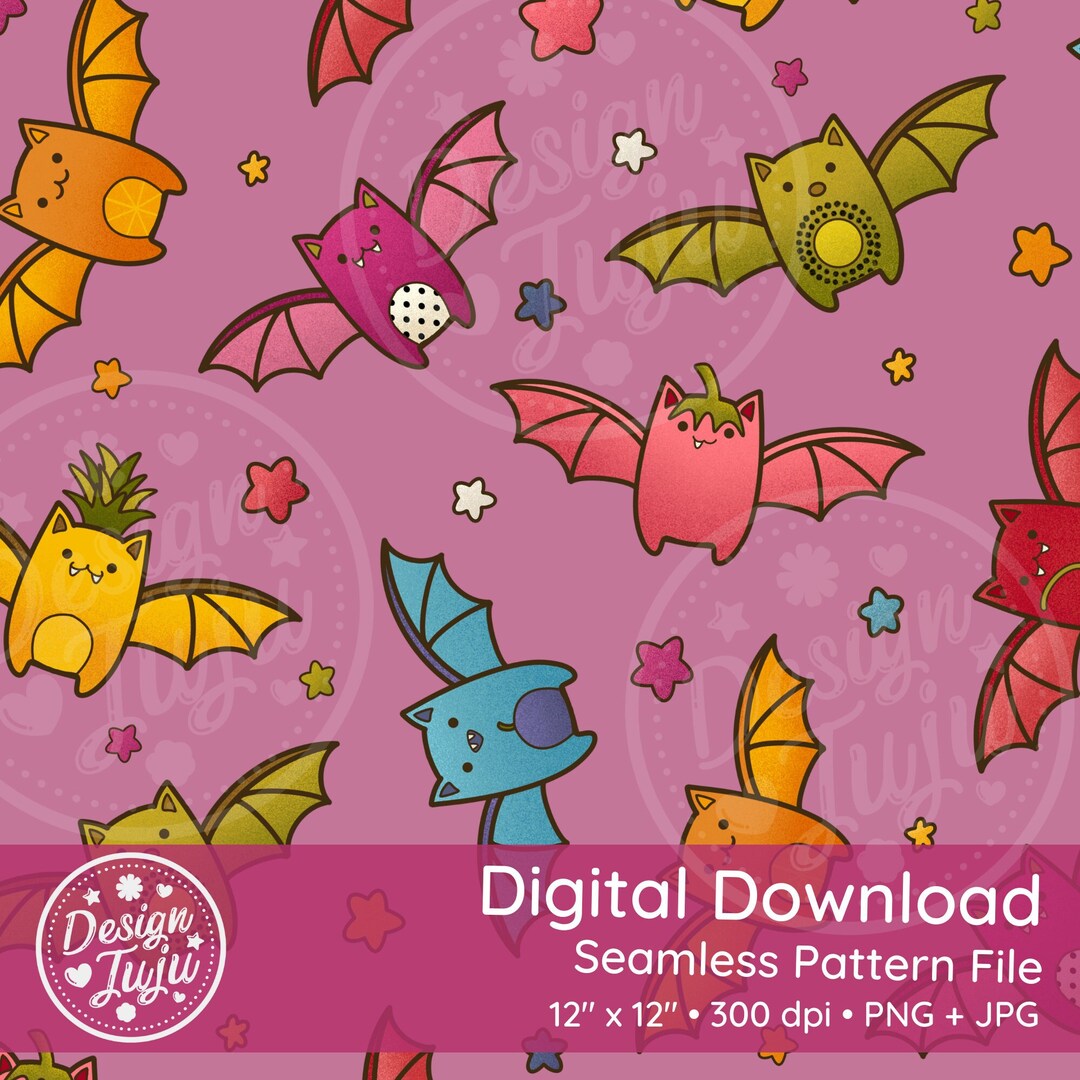 Fruit Bats! Seamless Surface Pattern for Fabric Vinyl Printable Paper ...