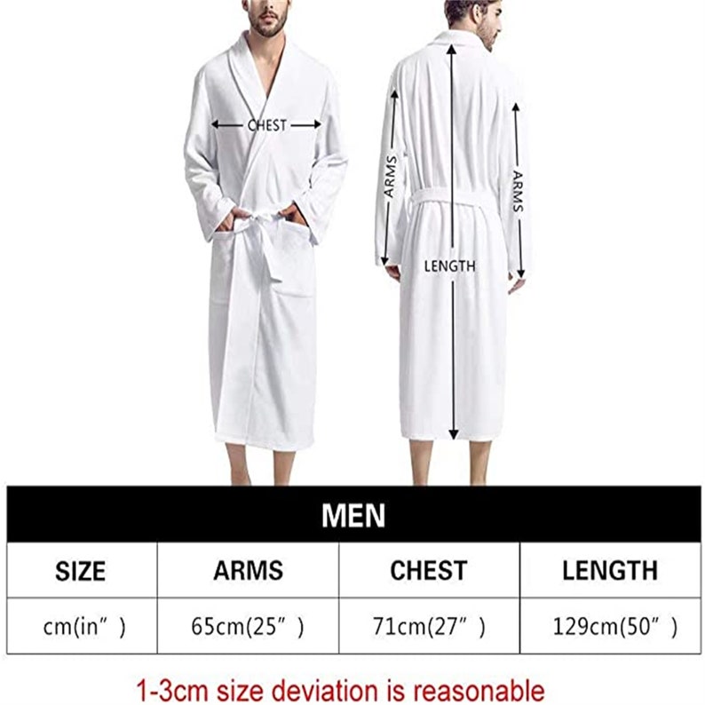 Men's Bathrobe Big and Tall Full Length Sleepwear Long Etsy