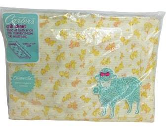 Carters Vintage Spjälsängslakan Mid Century Yellow Animals Barnrum