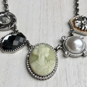 Beautiful Nostalgia Costume Statement Necklace - Nostalgia Necklace - Silver Statement Necklace