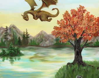Mother Dragon - Art Print by Katrina Brott - Fantasy Art