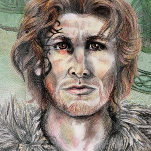 Celtic Warrior - Drawing Print by Katrina Brott - Colored Pencil on Paper - Fantasy Art