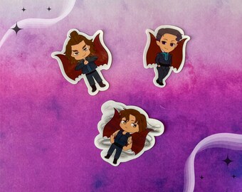 Pegatinas Bat Boy Chibi, pegatinas ACOTAR, pegatinas BookTok, pegatinas Rhysand Cassian Azriel, regalo de libro