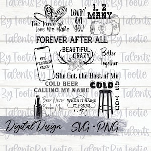 Country Music Can Collage PNG