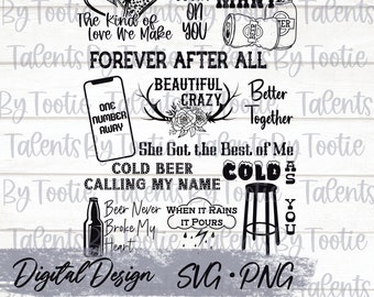 Country Music Can Collage PNG
