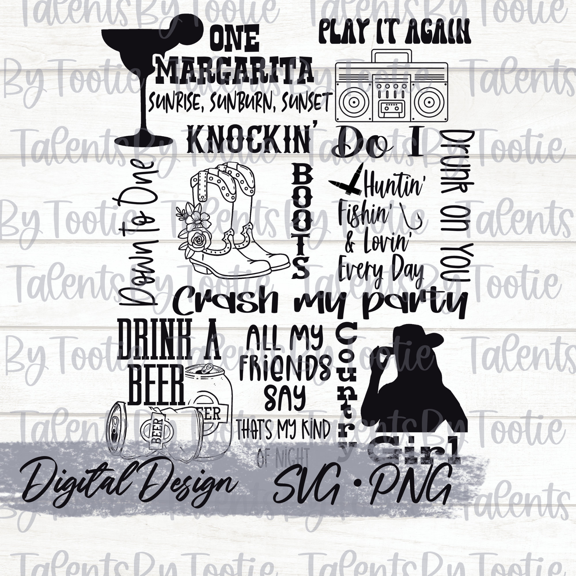 Country Girl Collage PNG