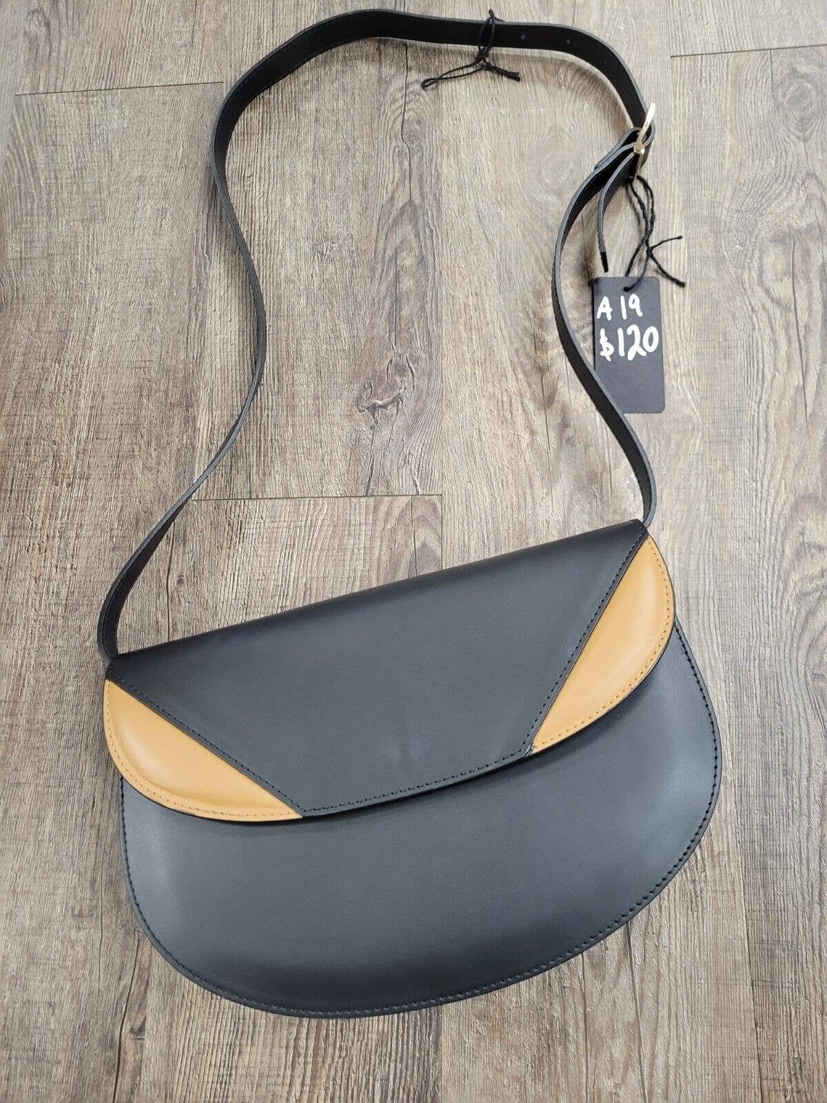New Valentina Fiore Crossbody Color Block Black Brown Shouler