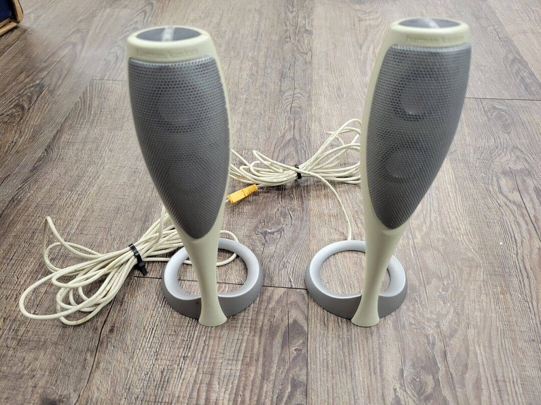 Harman Kardon Computer Sound Set of 2 Speakers Beige Wired Etsy