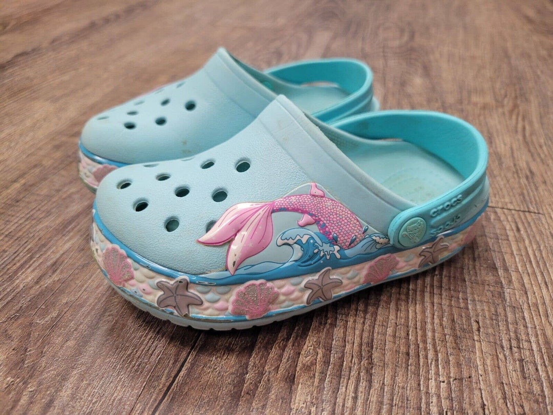 Crocs Mermaid Band Clog Mule Waterproof Sandals Shoes Little - Etsy