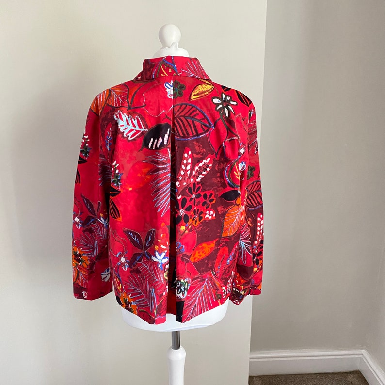 Vintage Chico's Jacket Red Oriental Jacket Floral Print - Etsy