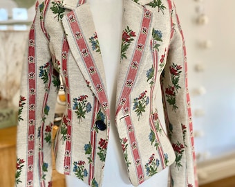 Blazer tapisserie vintage/veste tapisserie florale des années 90/veste brocart/Blazer vintage floral/veste tapisserie florale/taille S