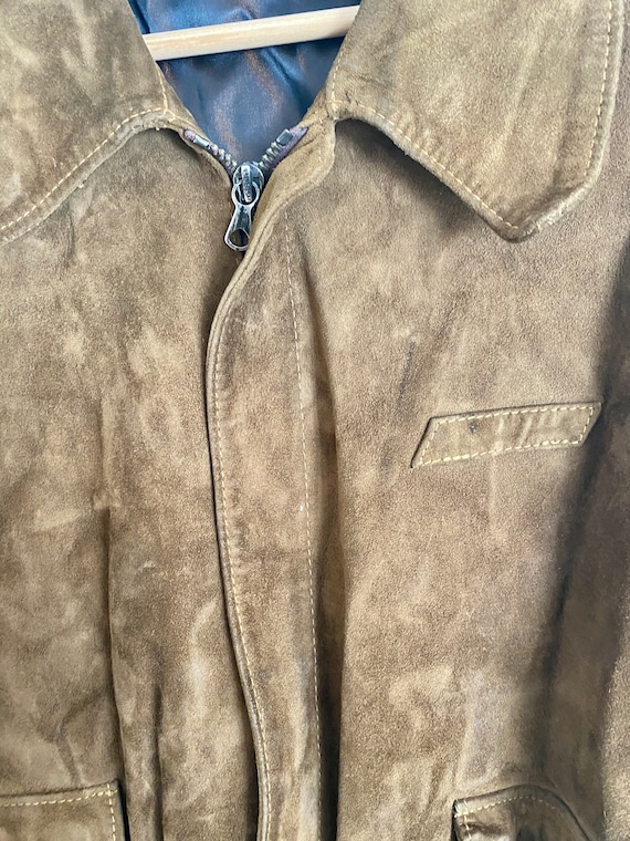 Vintage 90s Designer Grey Suede Diesel Embroidered Cropped Biker Jacket M 12 14