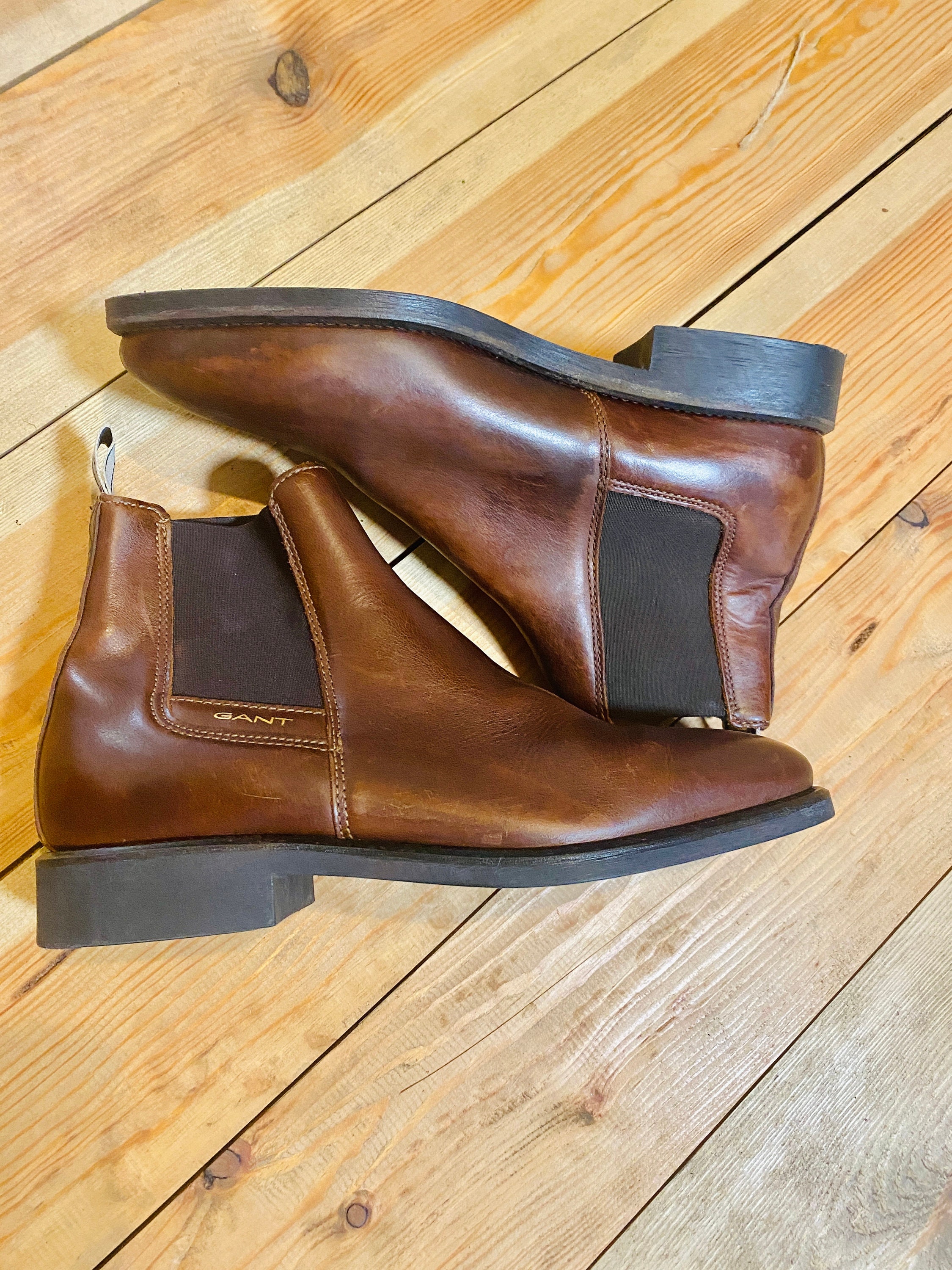 Skæbne med tiden sej Mens Leather Boots Brown GANT Chelsea Boots Ankle High Boots - Etsy