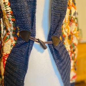 Cardigan au crochet coloré Patchwork Cardigan d'été Desigual tenue de festival hippie Cardigan bohème vintage d'été pull pull floral image 3