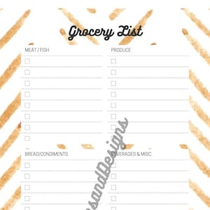 Grocery list template download