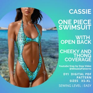 PDF Swimsuit Pattern, CASSIE Trikini One Piece Swimsuit, Pdf Swimsuit Pattern,Sewing Pattern Xs - XL, Swimwear Pattern, Pdf Us Letter or A4