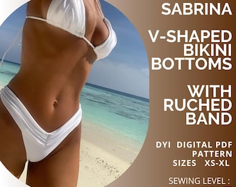 PDF Sewing Pattern Bottoms V-shaped with Ruched Band,xs - xl, A4/us letter/A0