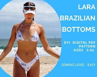 PDF BIKINI Pattern V-shape Bottoms, Bikini Sewing Pattern