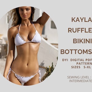 White ruffle bathing shop suit bottom