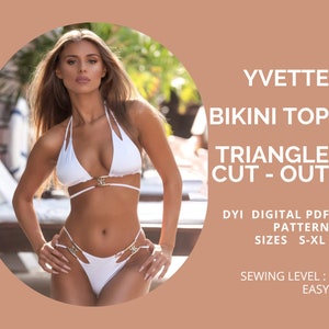 PDF Bikini Pattern, Bikini Top Triangle Cut - Out, Pdf Pattern, Sewing Pattern S - XL, Bikini Top, Cut - Out Top, Swimwear Pattern, New Top