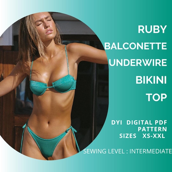 PDF Sewing Pattern Balconette Underwire Bikini Top, XS-XXL, A4/us Letter/A0