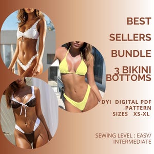 PDF Symönster Nederdelar Bundle, Badkläder, Bikini, XS-XL, A4/Us Letter