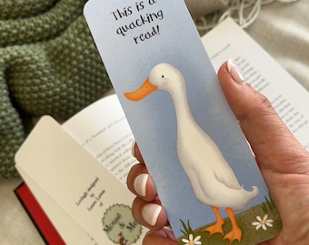 Runner Duck Bookmark - Illustration Bookmark, Reading Lovers Gift, Cute Stationery, Cottage Core, Cute Duck Illustration, Bookworms Gift,