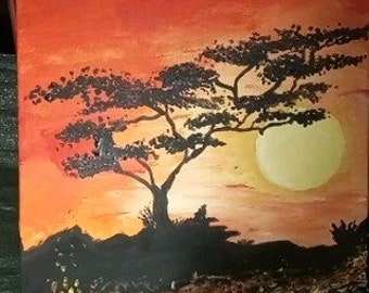 Pintura: Crepúsculo africano