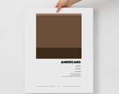 Americano Coffee Giclée Poster Coffee Wall Art Home, Kitchen, Office Decor Minimalist Design