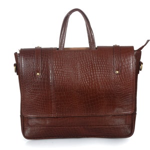 Maletín de cuero de grano completo para computadora portátil para hombres, maletín de cuero tipo mensajero para hombres, bolso tipo cartera de cuero para hombres, regalo de Navidad