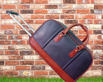 Leren trolleytas, bagage op wielen Cabinebagage Duffle, koffer op wielen, handbagage, rolkoffer, handbagage met wielen