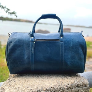 Vollnarbenleder Duffle Bag Men , Herren Duffle Bag, Reisetasche Leder Weekender Bag, Handgemacht Leder Reisetasche Weekender