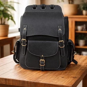 Personalized Leather Backpack: Unisex Laptop, Trekking, Casual Shoulder Bag