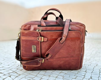 Genuine Leather Briefcase, laptop bag Convertible backpack Crossbody laptop bag Business Bag Briefcase Shoulder Mens briefcase backpack