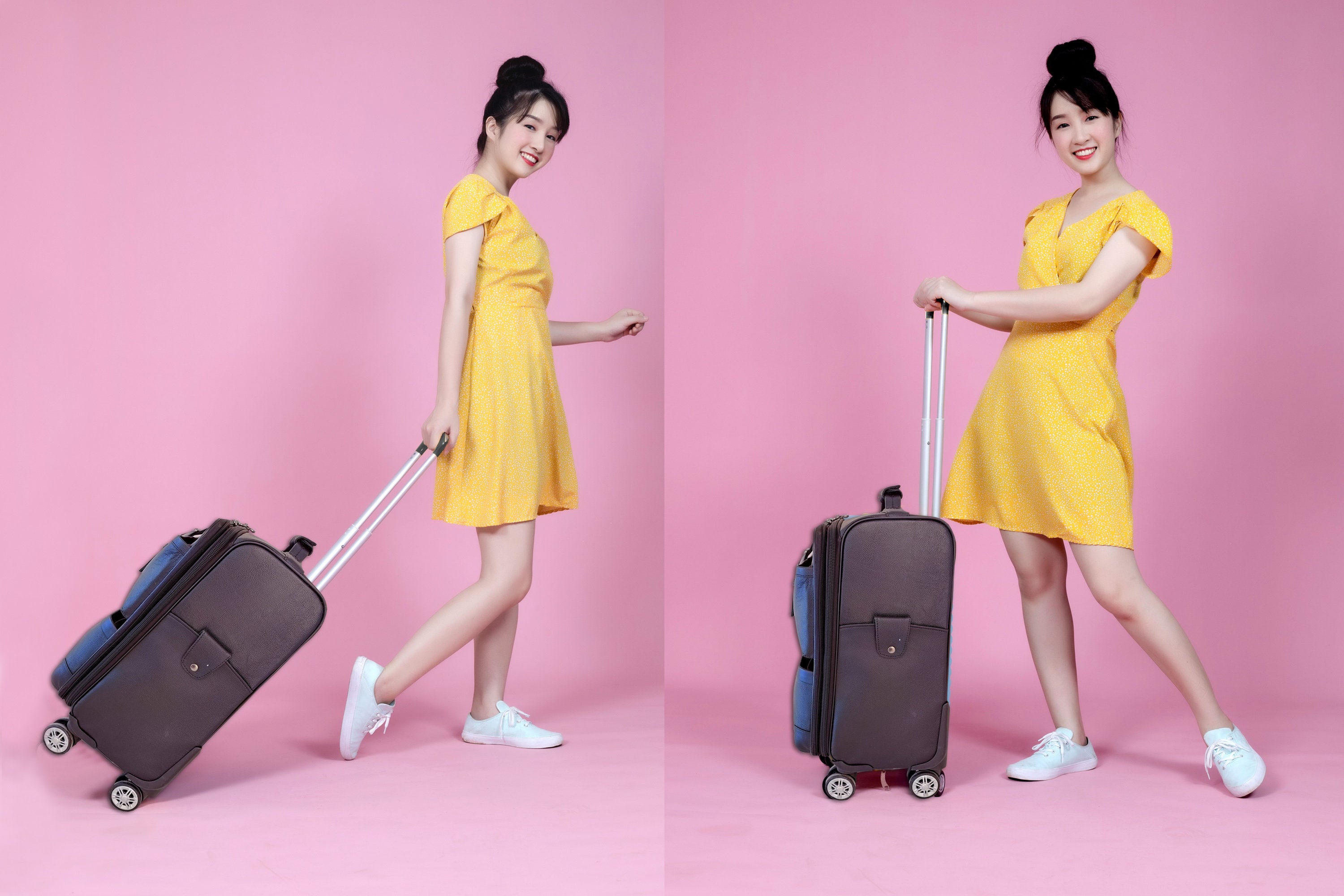 Leather Trolley Bag, Carryon Luggage With Wheels, Suitcase With Wheels