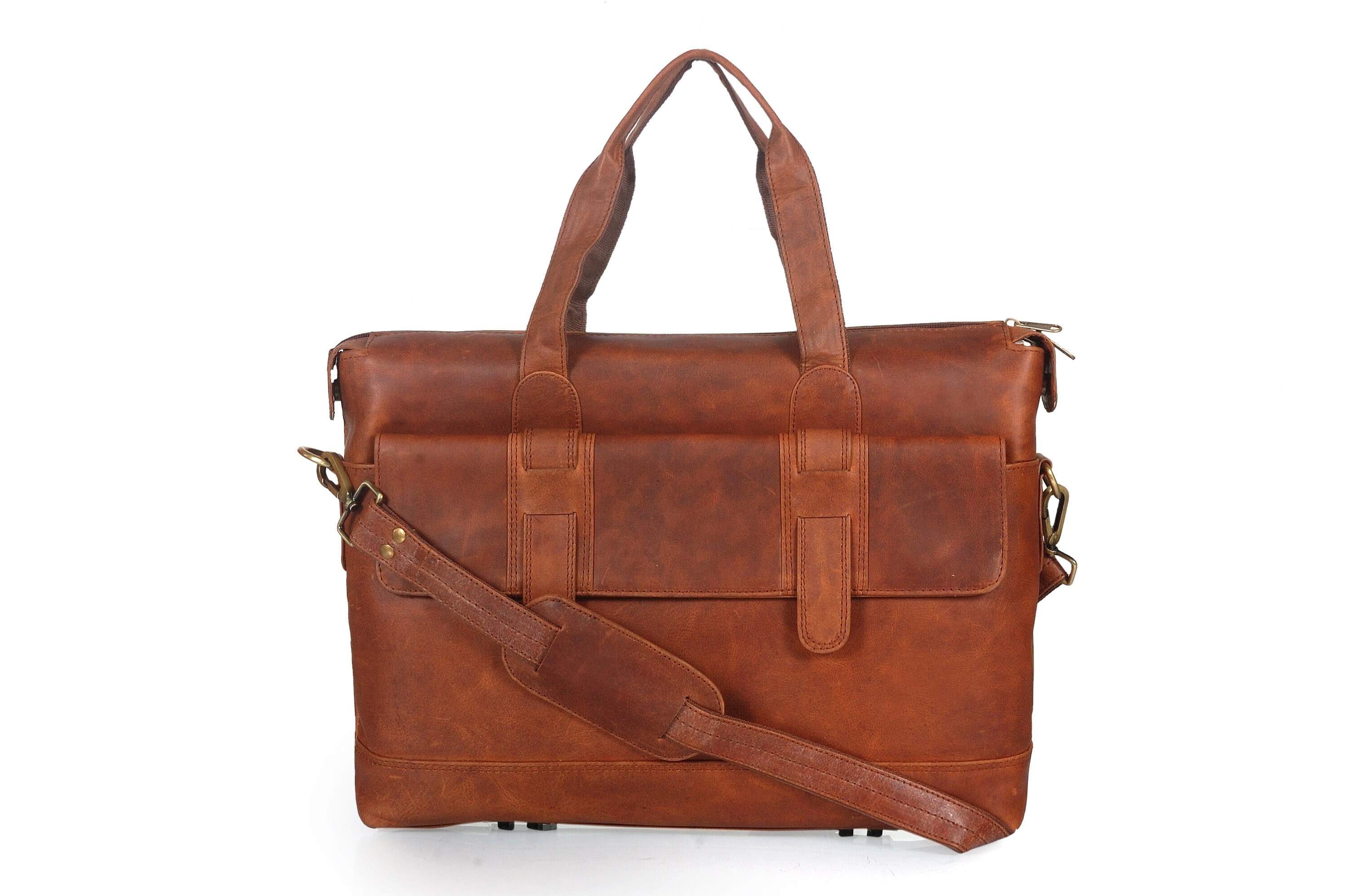 Monogram Leather Messenger Bag main image 0