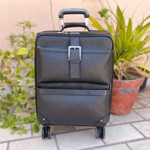 Leren koffer op wielen, rolkoffer Tassenkoffer met wielen, handbagage op wielen, koffer met wielen, bagage op wielen