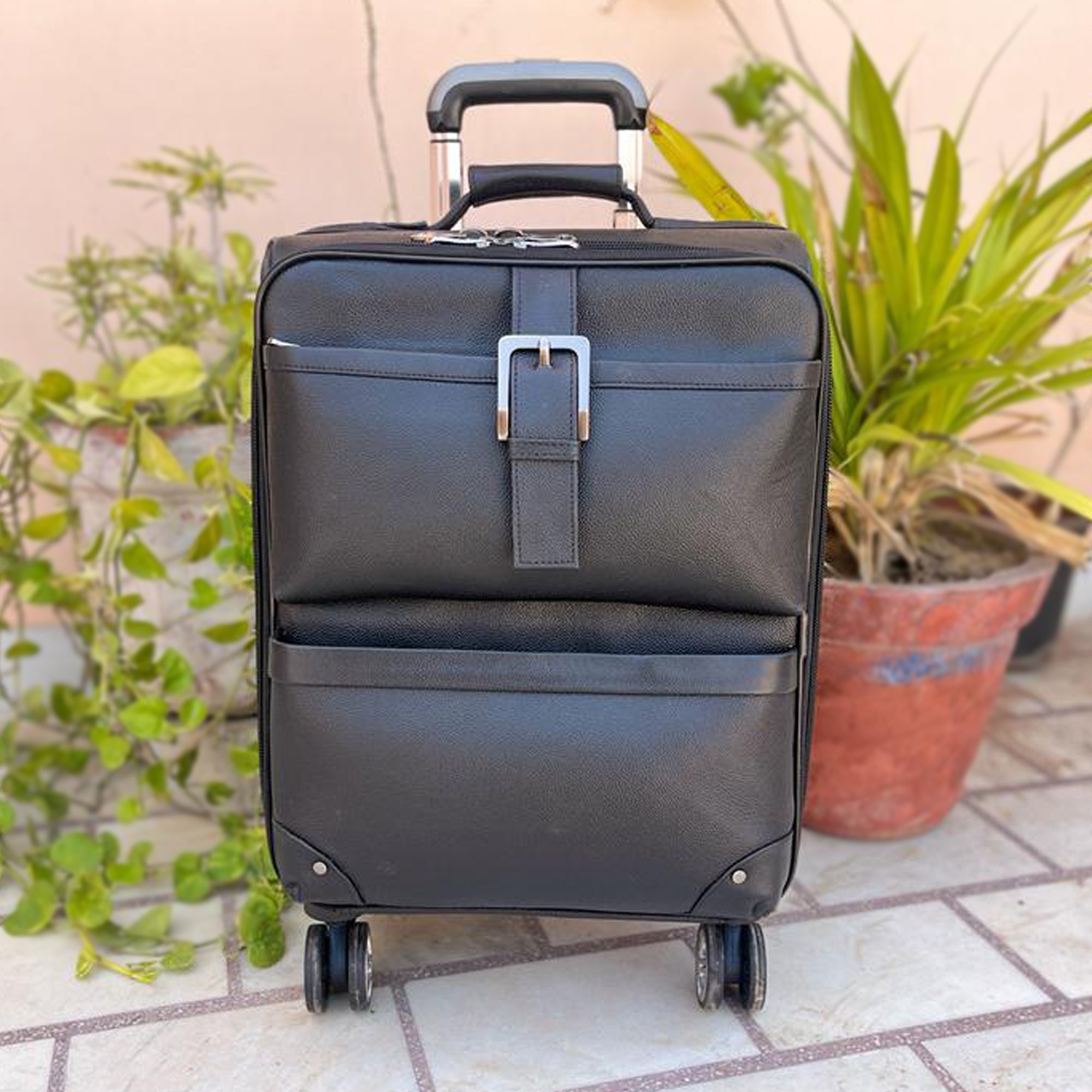 20 Inch Genuine Leather Trolley Bag Airport Cabin Bag Leather Weekende