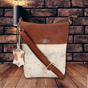 Sac fourre-tout en cuir de vachette, sac fourre-tout en cuir de style western, sac fourre-tout en cuir Hairon, sac à main pour femme en peau de vache