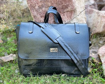 Leather Briefcase Women’s Leather Laptop Tote Handmade Laptop Messenger Bag Vintage Leather Laptop Bag crossbody bag shoulder bag as gif