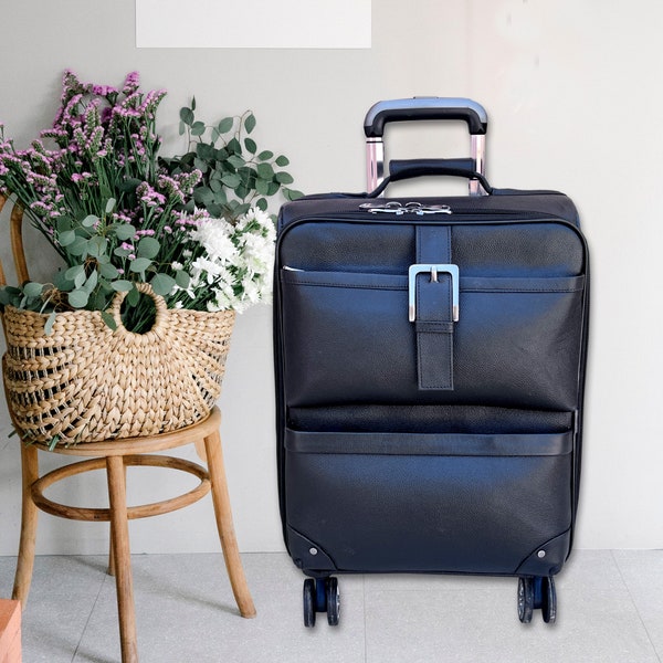 Leather Trolley Bag, carryon luggage with wheels, suitcase with wheels, Luggage with Wheels, suitcase On Wheels, Mens Rolling suitcase Bag