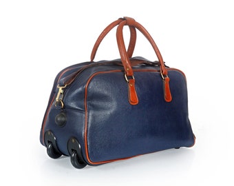 Leren trolleytas bagage op wielen bagage met wielen Cabinebagage Duffle handbagage rolkoffer handbagage op wielen