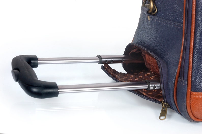 Leather Airline Trolley Bag Wheeled Luggage Cabin Bag, Luggage Duffle