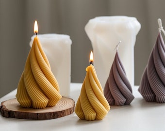 Christmas Tree Mold, Silicone 1 Cavity Fir Tree Candle Mould, Handmade Crafts, DIY Aromatherapy Candle Mould, Cream Tower Shape Mould