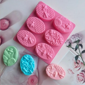 Bee Silicone Mold, 6 Cavity Bee and Honeycomb Mould, Silicone Candle Mold, Handmade Crafts, Bee Mould