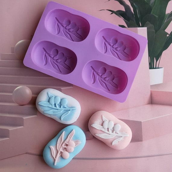 Soap Mold 4 Cavity Silicone DIY Silicone Baking Molds Shapes