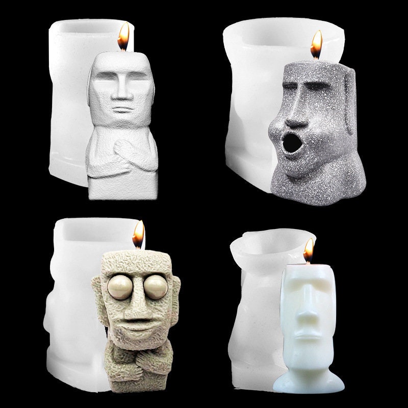 Human Body Silicone Mould, Moai Candle Mold, Candle DIY Crafts ...