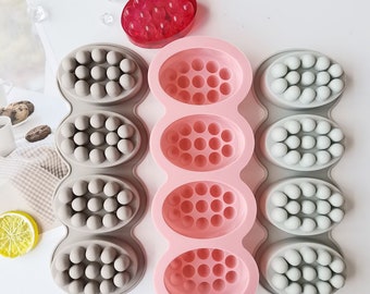 DIY Crafts Mold, Soap Making, 4 Cavity Massage Mould, Silicone Candle Mold, Handmade Crafts