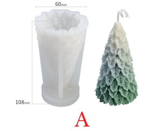 Christmas Silone Mold Collection,  1 Cavity Fir Tree Candle Mould, Handmade Crafts, Aromatherapy Candle Mould, Ceramic DIY