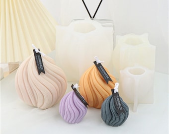 Geometric Candle Mold, Silicone 1 Cavity Fir Tree Candle Mould, Carved Wavy Candle, Irregular DIY Aromatherapy Mould, Tower Shape Mould